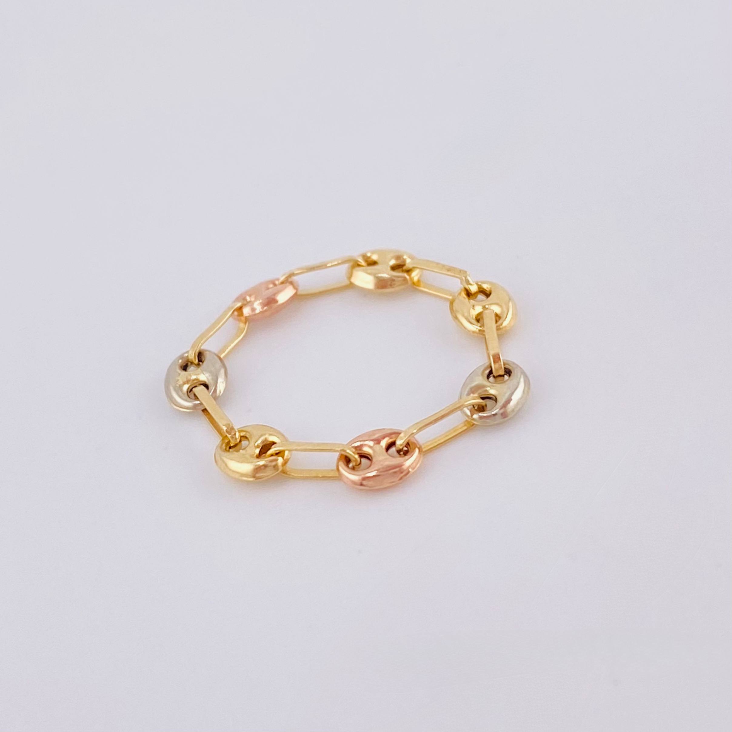 Gc Ring 0.45gr / T2 3/4- T2 1/2 / 3.4mm 18K Three Golds ©
