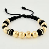 Black Bracelet Neoros 4pcs Beads 10pcs 3.1gr / 8mm Yellow Gold 18K *