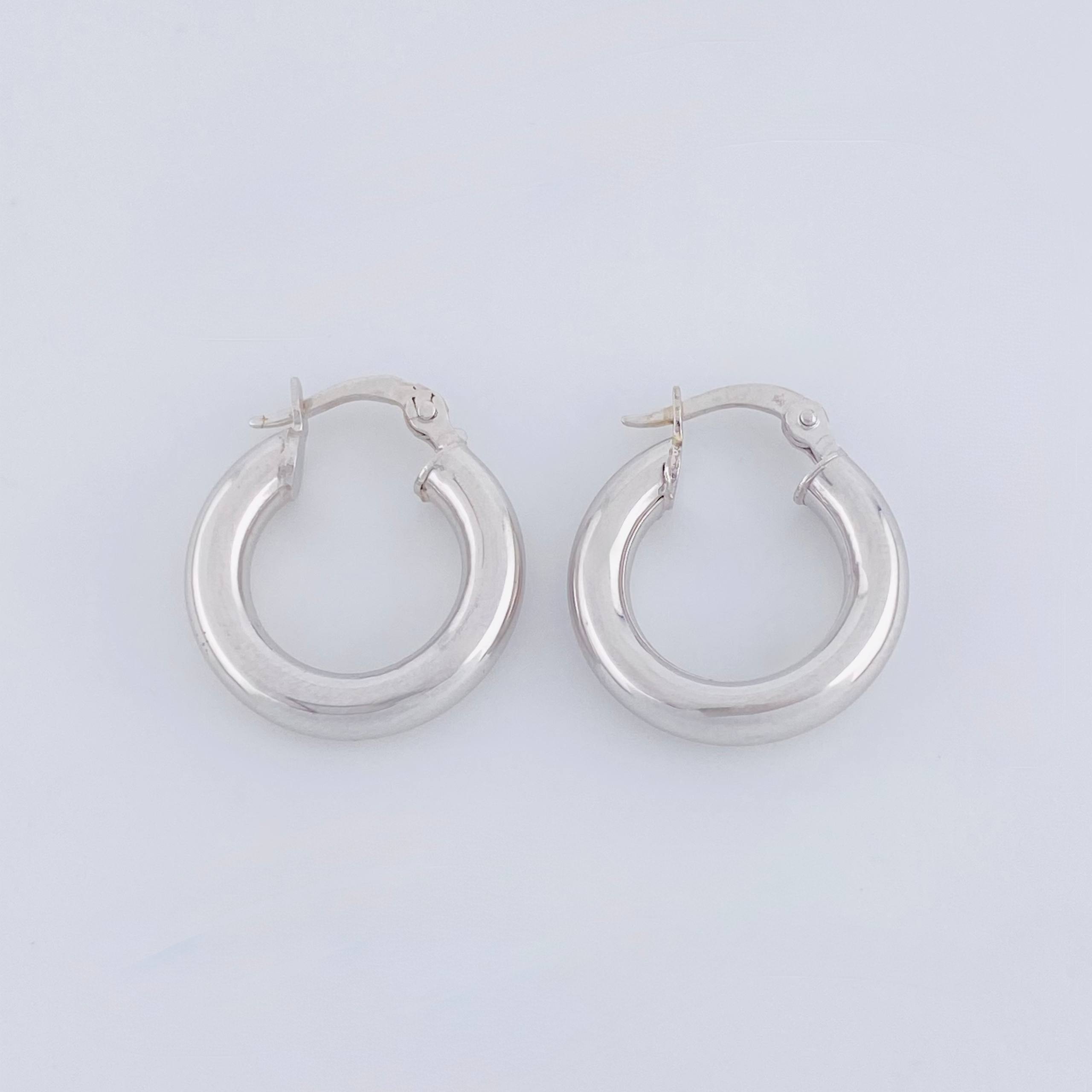 Hoop Earrings Jass Plain 2gr / 3/4 in / White Gold 18K