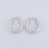 Jass Plain Hoop Earrings 2gr / 3/4 in / 18K White Gold ©