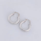 Hoop Earrings Jass Plain 2gr / 3/4 in / White Gold 18K