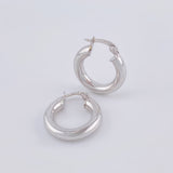 Hoop Earrings Jass Plain 2gr / 3/4 in / White Gold 18K