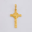 Dije Cruz Cristo San Benito 1.9gr / 1 1/4 in / Oro Amarillo 18K