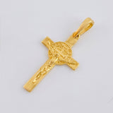 Dije Cruz Cristo San Benito 1.9gr / 1 1/4 in / Oro Amarillo 18K