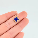 Dije Trebol Azul 1.3gr / 3/4 in / Oro Amarillo Nac.Esp. 18K ©