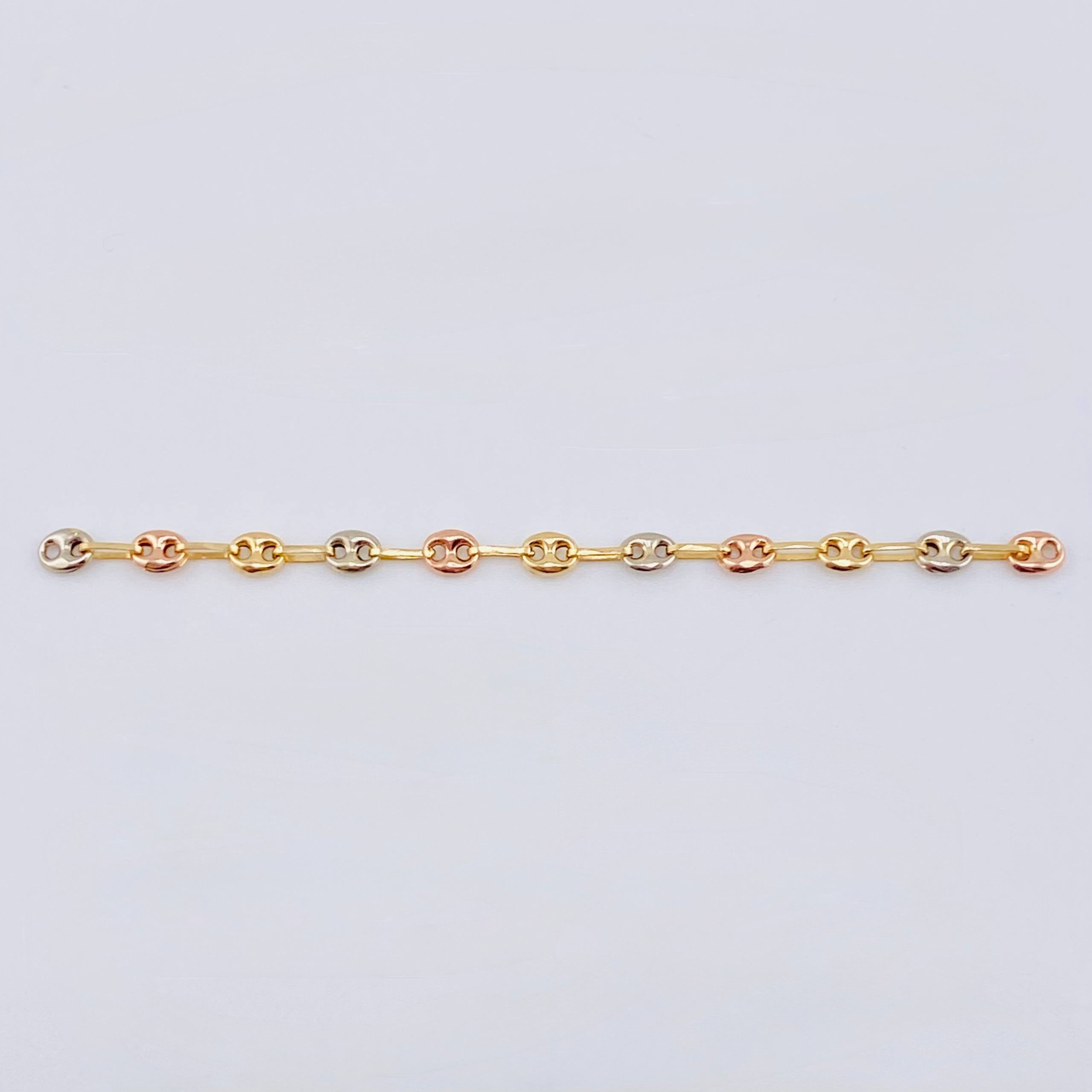 Herraje Retazo GC 11 Eslabones 0.7gr / 2 3/4 in / 3.25mm Tres Oros 18K