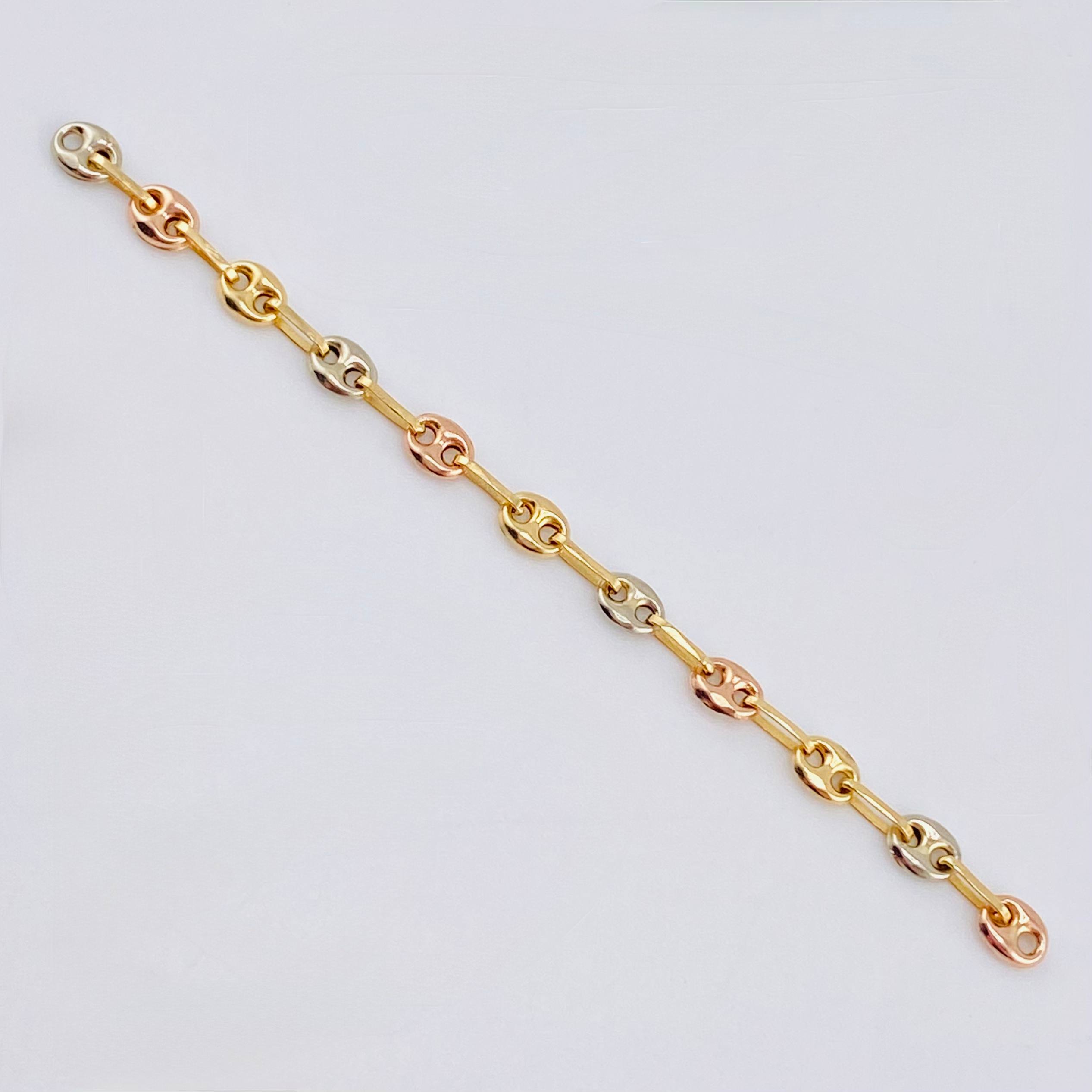 Herraje Retazo GC 11 Eslabones 0.7gr / 2 3/4 in / 3.25mm Tres Oros 18K