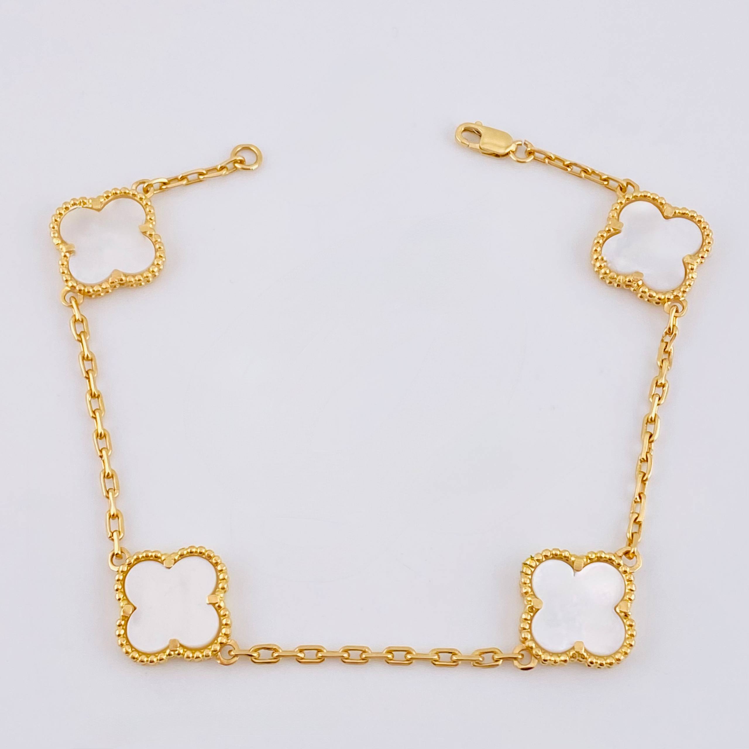 Clover Bracelet Classic Link 11.6gr / 8 1/4 in / 2.1mm Yellow Gold Nac.Esp. 18K *