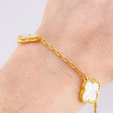 Clover Bracelet Classic Link 11.6gr / 8 1/4 in / 2.1mm Yellow Gold Nac.Esp. 18K *