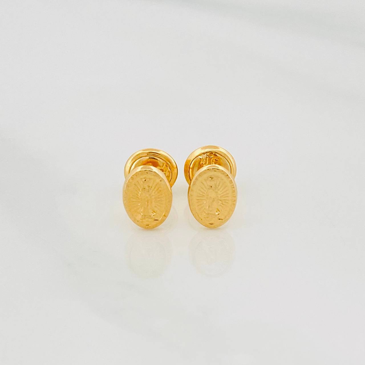 Stud Earrings Virgen Guadalupe 0.6 g / in / 5 mm Yellow Gold 18K
