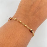 Pulso Barril 2.65gr / 18cm / 3mm Bolas Diamantadas Oro Amarillo 18K $