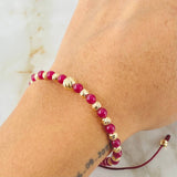 Polished Rubies Bracelet 1.85gr / 0.2in-0.2in 18K Gold