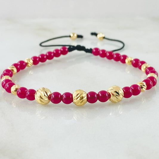Polished Rubies Bracelet 1.7gr / 0.2in-0.2in 18K Gold