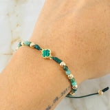 Emerald Bracelet Charm Clover 1.75gr / 4mm 18K Yellow Gold Nac.Esp. ©