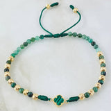Emerald Clover Bracelet 2.3gr / 1.6in 18K Gold ©