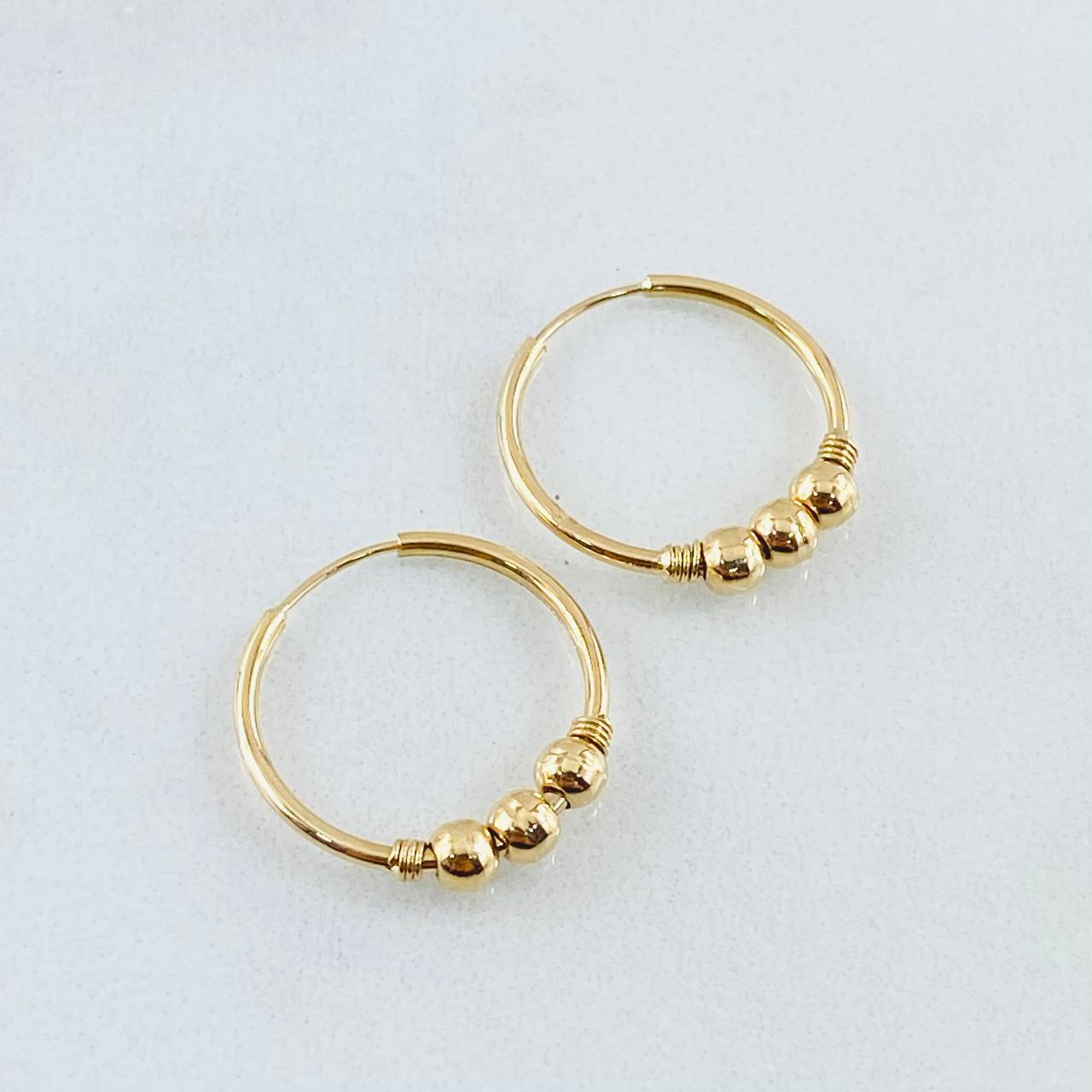 Hoop Earrings Trio 1.2gr / 0.6in / 18K Gold