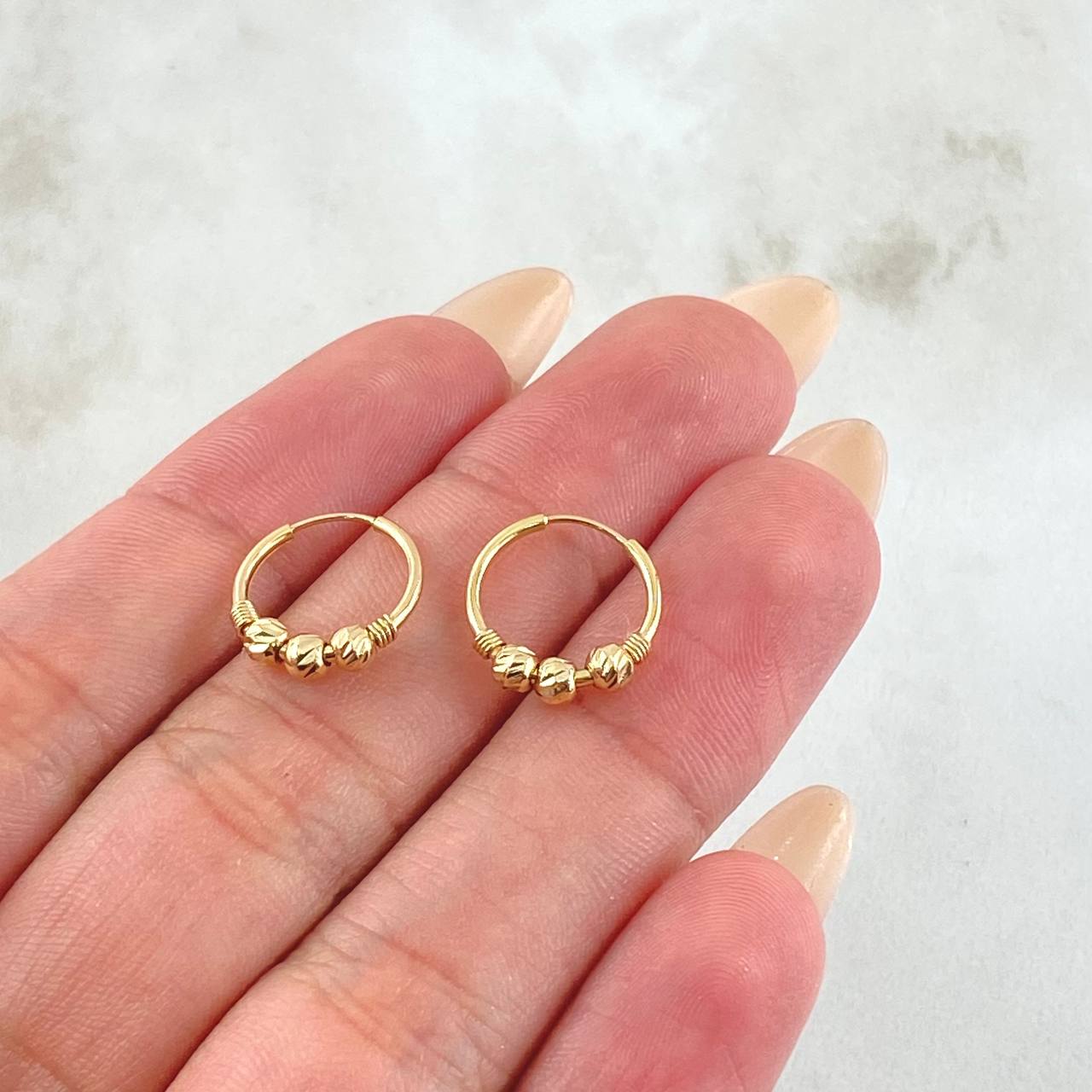 Hoop Earrings Trio 0.95gr / 0.5in / 18K Gold
