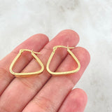 Tribal Triangle Hoop Earrings 1.65gr / 0.8in / 18K Gold
