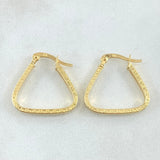 Tribal Triangle Hoop Earrings 1.65gr / 0.8in / 18K Gold