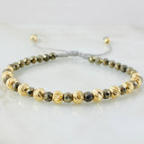Gray Pyrite Bracelet Grayish 2.1gr / 18K Yellow Gold