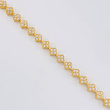 Pulso Tennis Trebol Secuencial 9.1 g / 7 1/4 in / 5 mm Oro Amarillo 18K