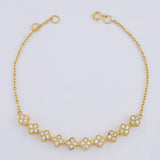 Pulso Modulable Volga Secuencia De Trebol 3.3 g / 6 3/4 in - 6 1/4 in / 1.3 mm Oro Amarillo 18K
