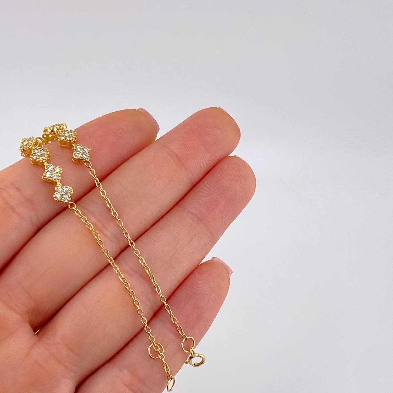 Pulso Modulable Volga Secuencia De Trebol 3.3 g / 6 3/4 in - 6 1/4 in / 1.3 mm Oro Amarillo 18K