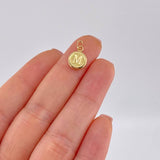 Pendant Letter Circle M 0.4 g / 3/4 in Yellow Gold 18K