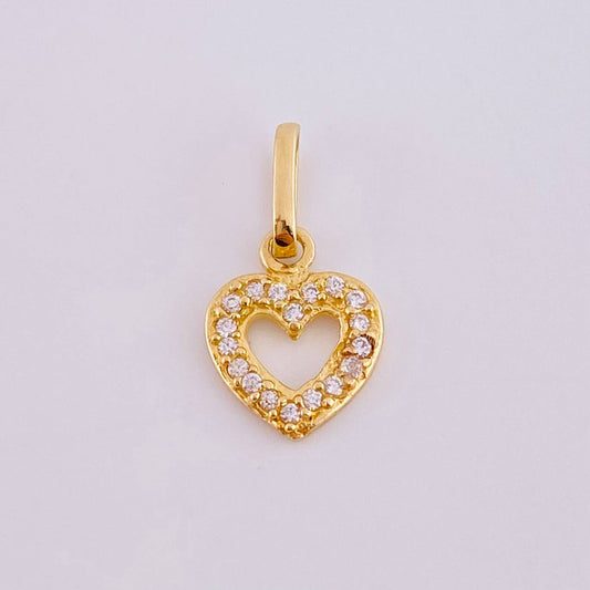 Dije Silueta Corazón Tupido 0.7gr / 3/4 in / Oro Amarillo 18K ©