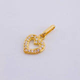 Dije Silueta Corazón Tupido 0.75gr / 3/4 in / Oro Amarillo 18K *