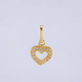 Dije Silueta Corazón Tupido 0.75gr / 3/4 in / Oro Amarillo 18K *