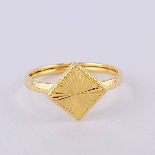 Anillo Rombo Bordeado 1.2gr / T6 1/4 / Oro Amarillo 18K ©