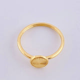 Anillo Circular Diamantado Bordeado 1.3gr / T7 1/2 / Oro Amarillo 18K *