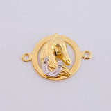 Charm Horse Horseshoe 2.35gr / 1 in / Two-Tone Yellow White 18K Gold ©