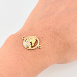 Charm Horse Horseshoe 2.35gr / 1 in / Two-Tone Yellow White 18K Gold ©