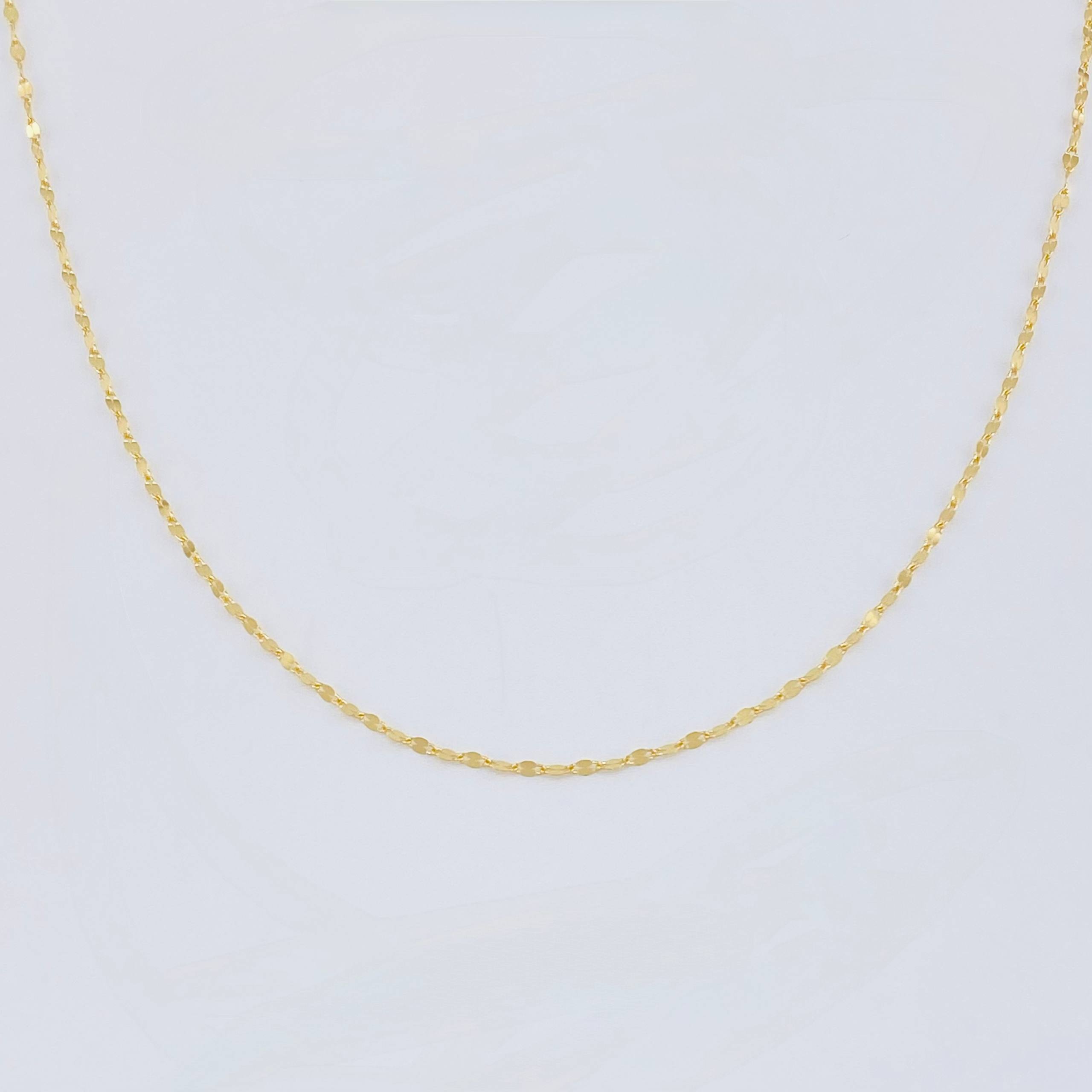 Mirror Flower Chain 0.85 g / 17 3/4 in / 1.6 mm 18K Yellow Gold