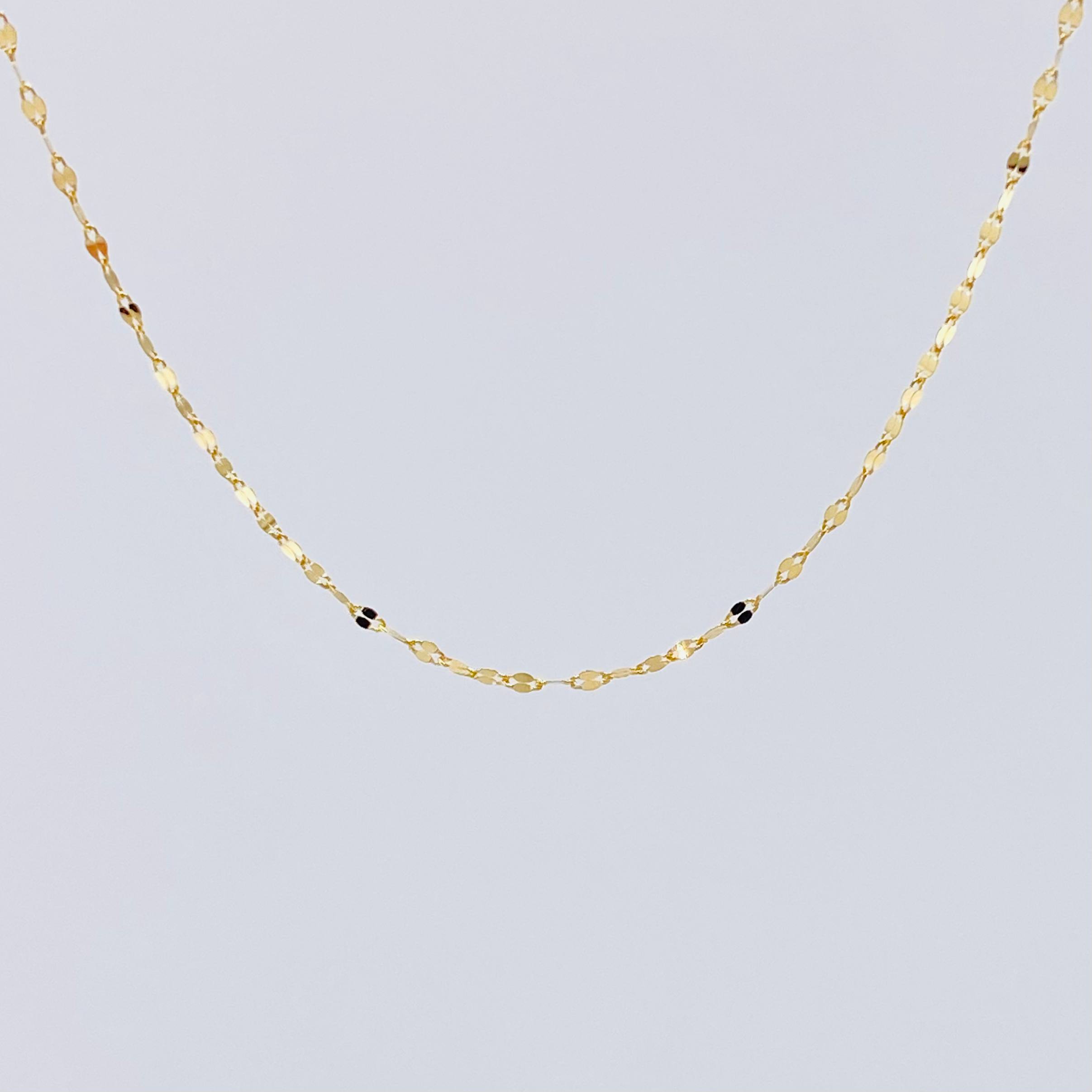 Mirror Flower Chain 0.85 g / 17 3/4 in / 1.6 mm 18K Yellow Gold