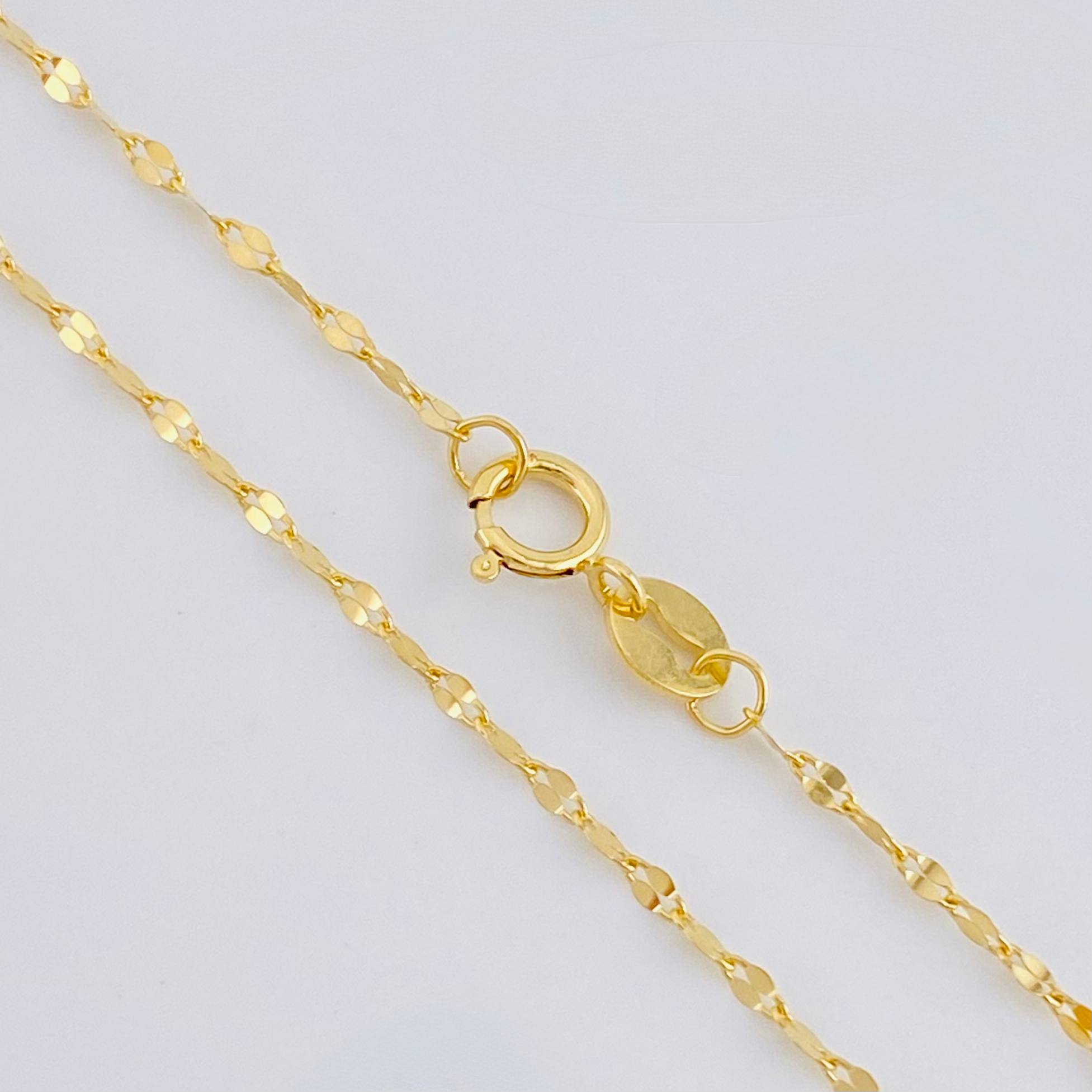 Cadena Flor Espejo 1gr / 19 3/4 in / 1.1mm Oro Amarillo +3 18K ©