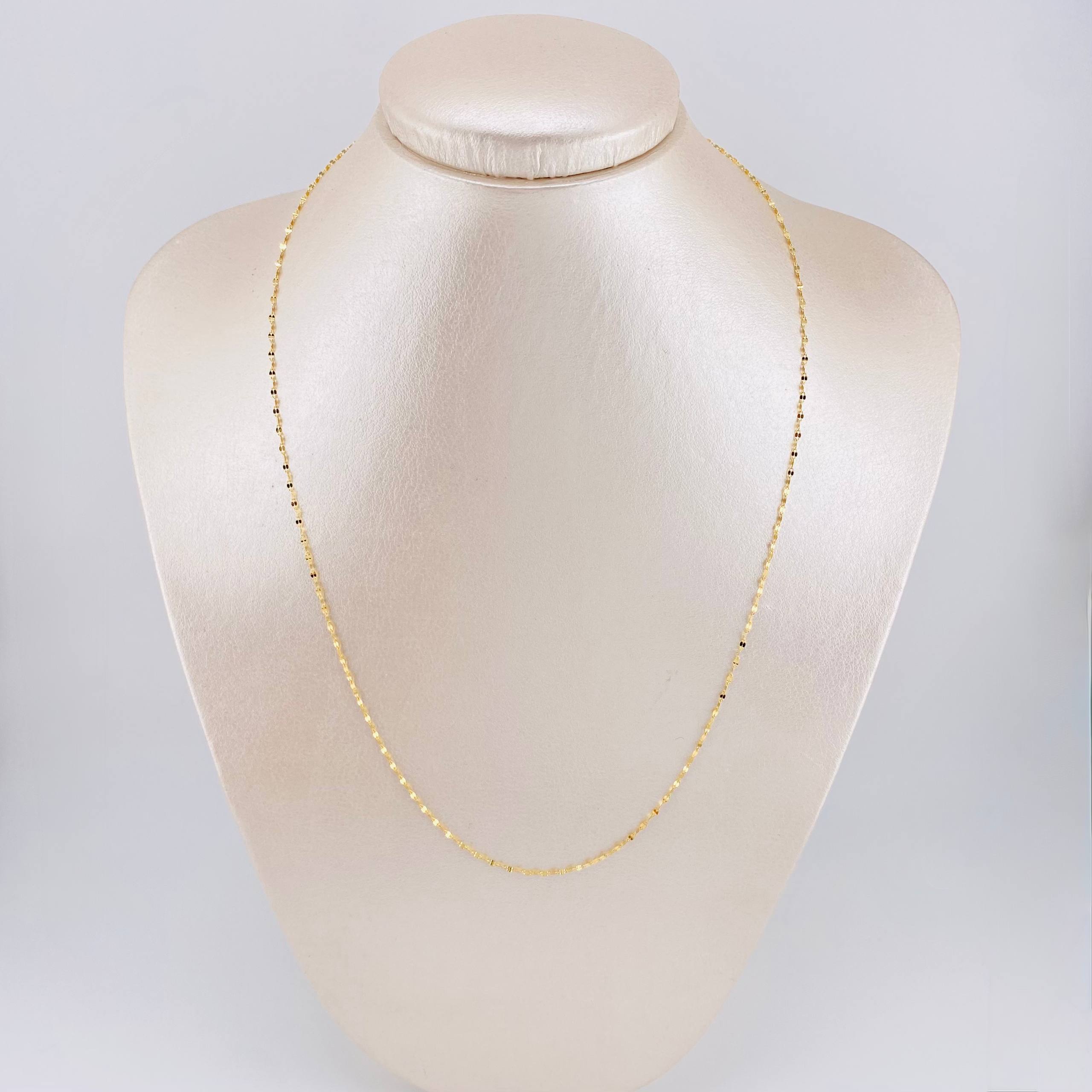 Mirror Flower Chain 0.8 g / 17 3/4 in / 1.7 mm 18K Yellow Gold