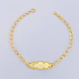 Baby Bracelet Spike Cloud Plate Bordered 1.2gr / 5 3/4 in / 2.7mm 18K Yellow Gold