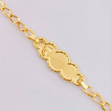 Baby Bracelet Spike Cloud Plate Bordered 1.2gr / 5 3/4 in / 2.7mm 18K Yellow Gold