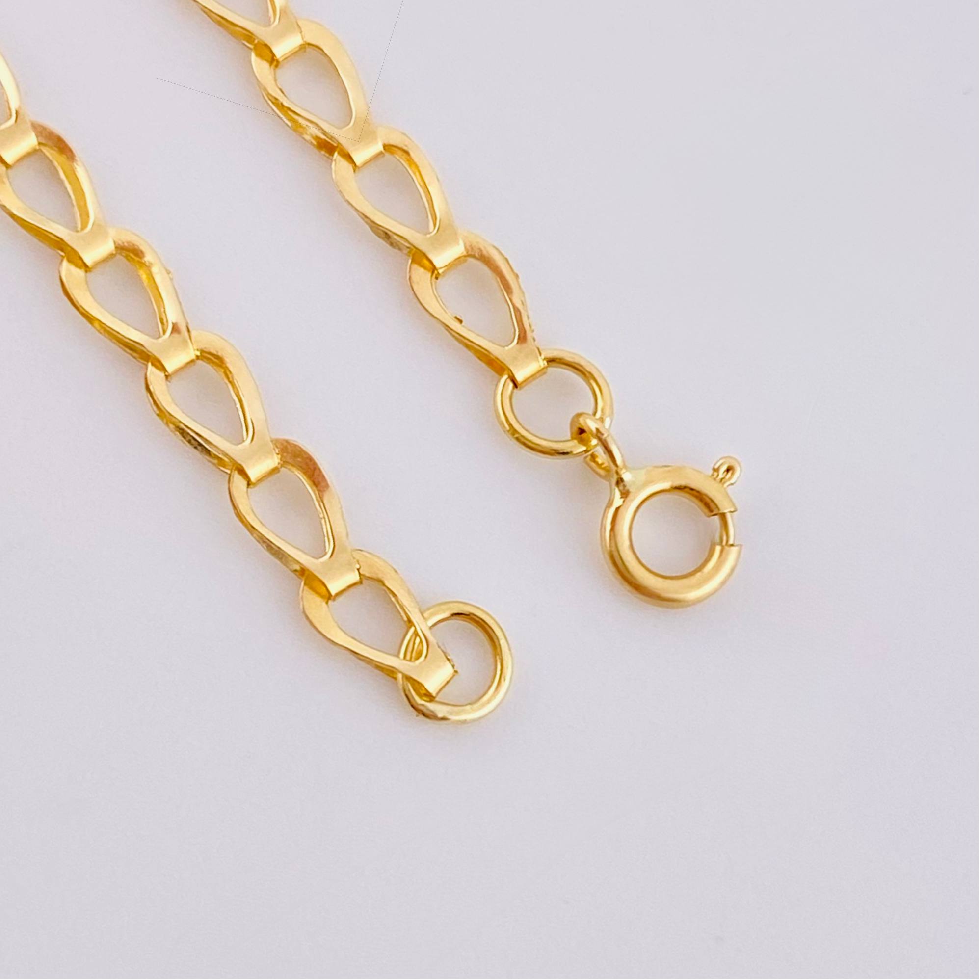 Baby Bracelet Spike Cloud Plate Bordered 1.2gr / 5 3/4 in / 2.7mm 18K Yellow Gold