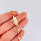 Pulso Bebé Espiga Placa Nube Lisa 1.2gr / 5 3/4 in / 2.7mm Oro Amarillo 18K ©