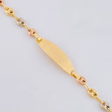 Pulso Bebé Gc Placa Ovalada Lisa 1.4gr / 5 3/4 in / 3.2mm Tres Oros 18K