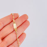 Pulso Bebé Gc Placa Ovalada Lisa 1.45gr / 5 3/4 in / 3.2mm Tres Oros 18K ©