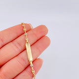 Pulso Bebé Gc Placa Rectangular Curva 1.5gr / 6 in / 3.2mm Tres Oros 18K