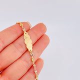Pulso Bebé Gc Placa Nube   Lisa 1.5gr / 5 3/4 in / 3.2mm Tres Oros 18K