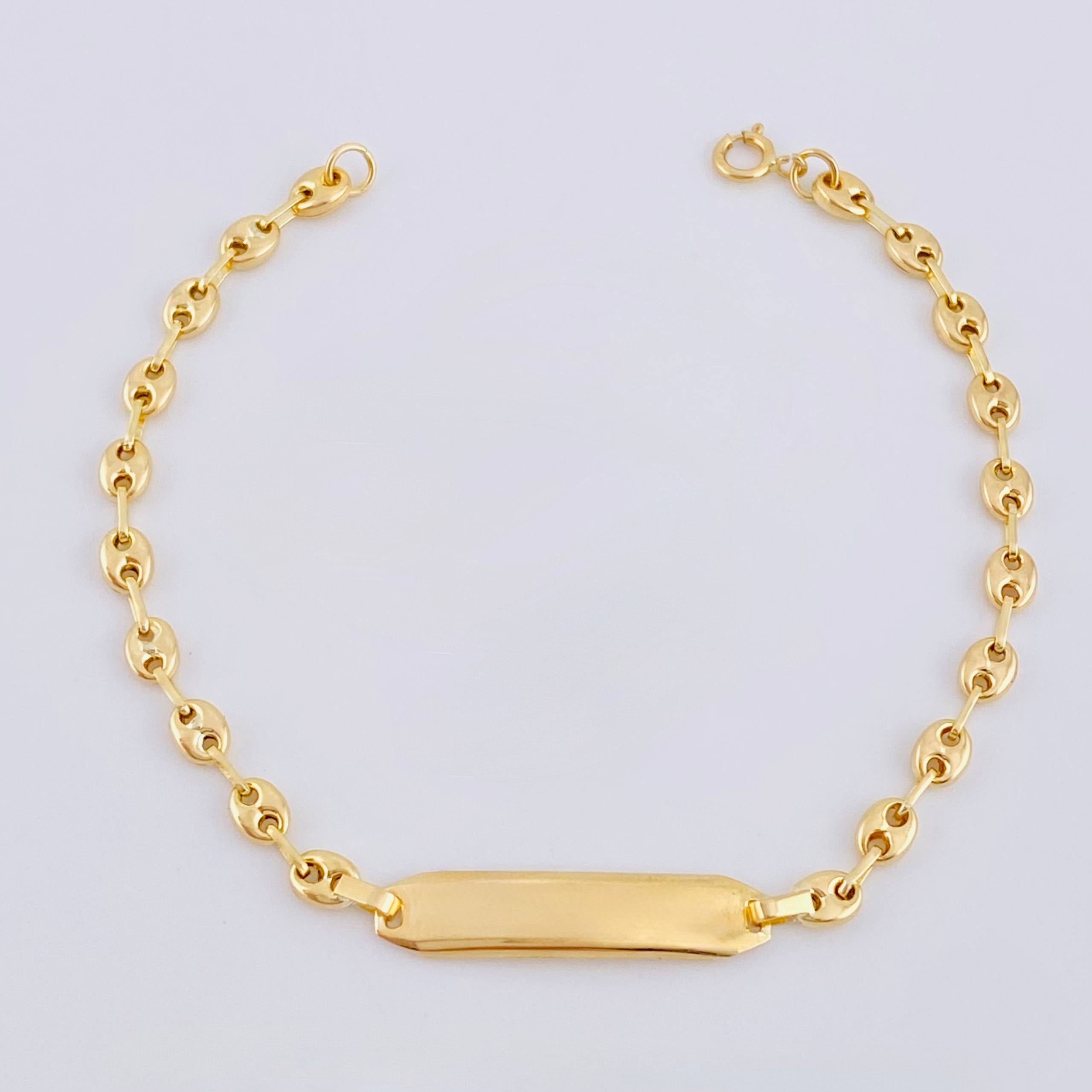 Pulso Bebé Gc Placa Rectangular Curva 1.5gr / 5 3/4 in / 3.2mm Oro Amarillo 18K