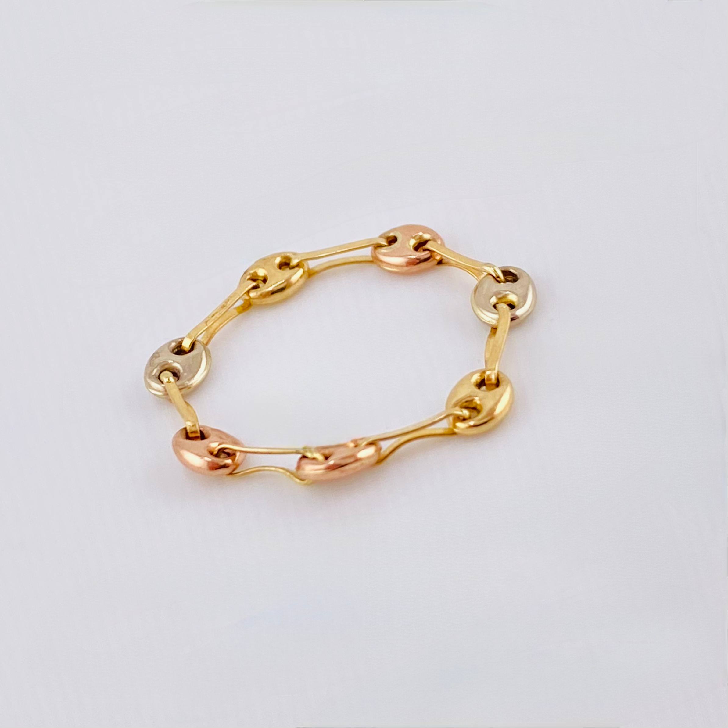 Anillo Gc 0.55gr / T6 / 3.35mm Tres Oros 18K *