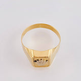 Anillo Sello Corona 3.4gr / T10 / Dos Oros Amarillo Blanco 18K